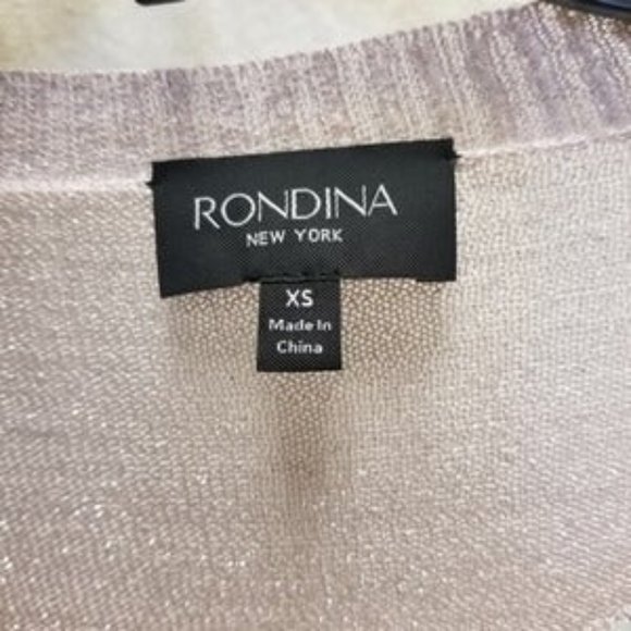 Rondina Sequin Beaded Metallic Knit Top Lavender Sz XS - Picture 10 of 10